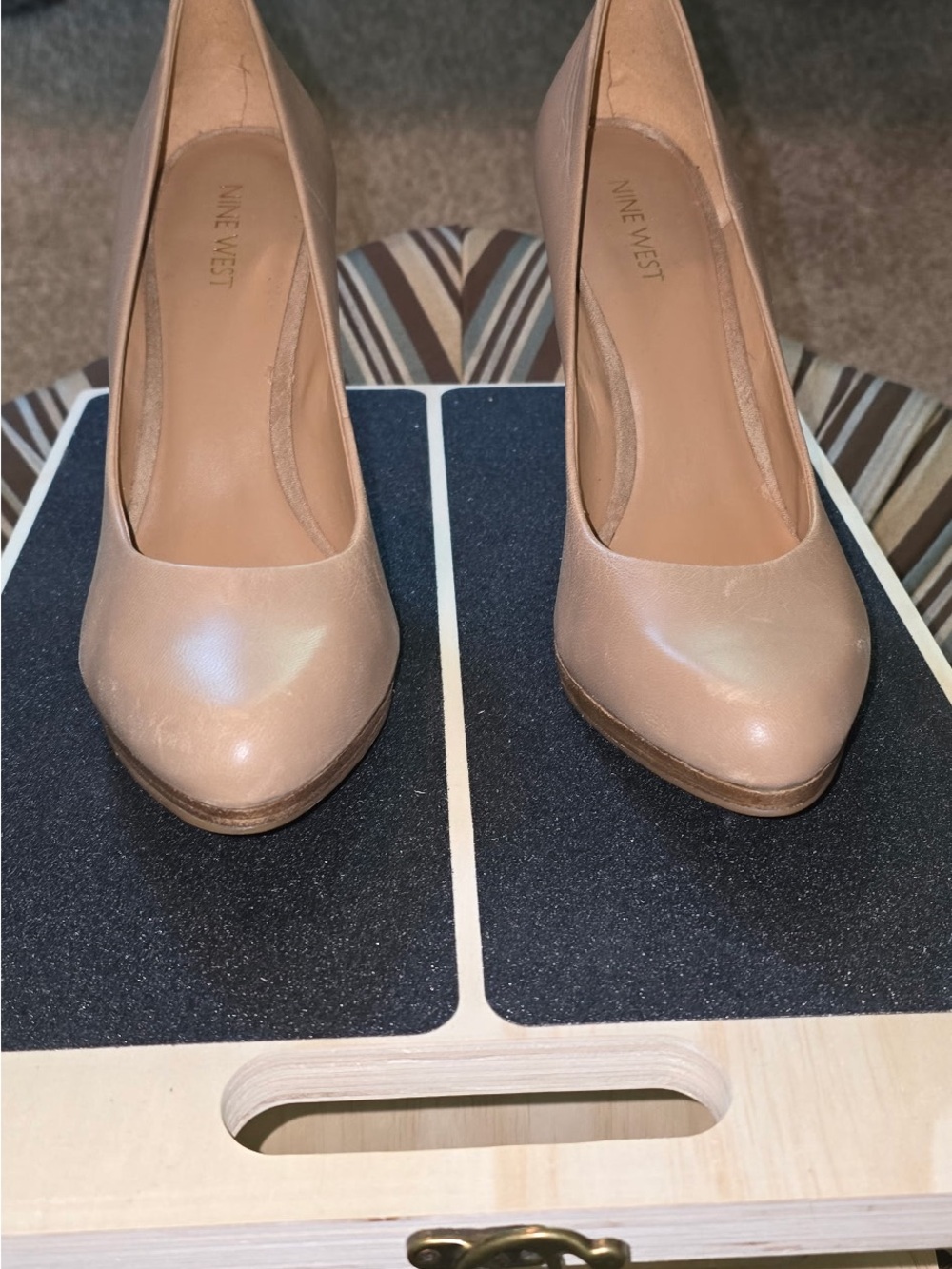 Nine West Nude/Pale Pink Closed-Toe High Heel Pumps